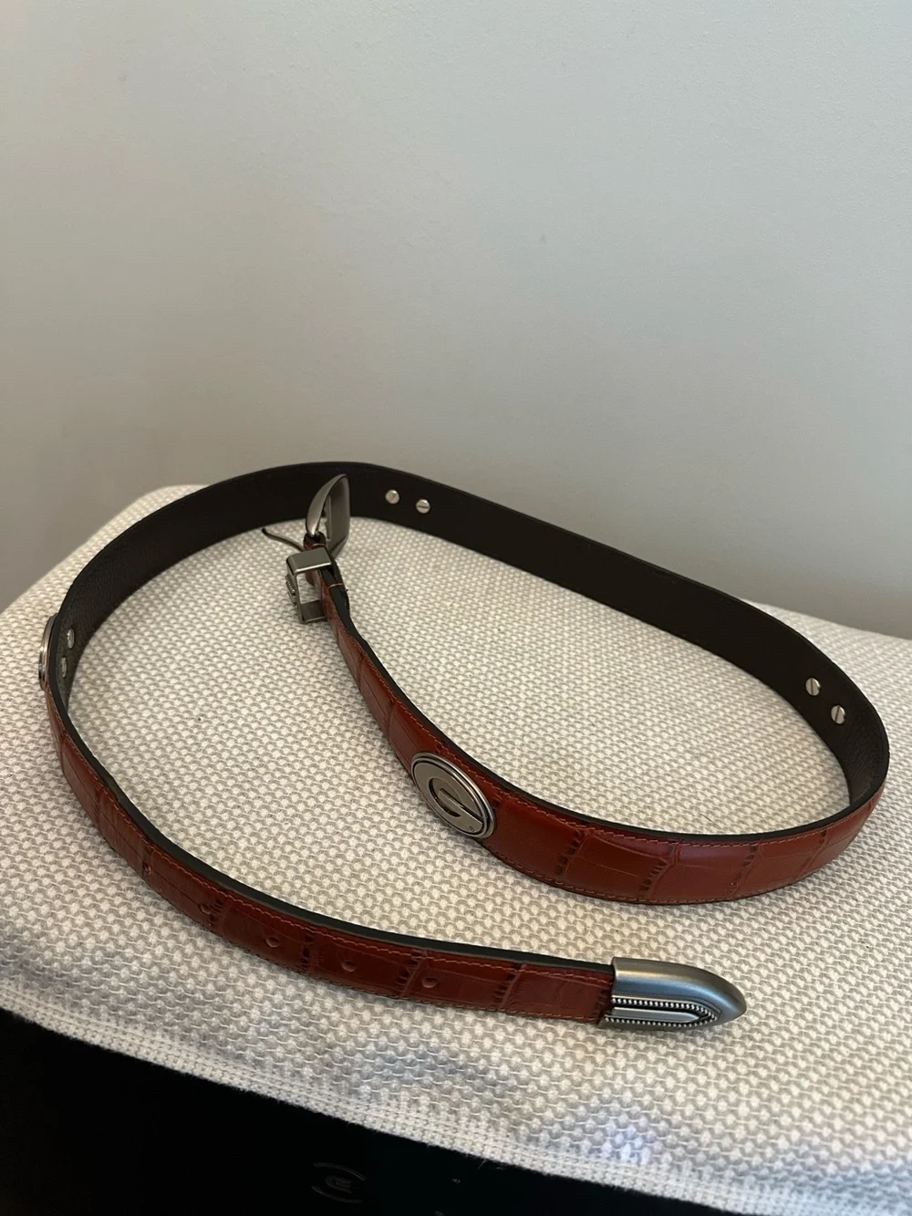 Zep Pro Georgia Bulldogs Men's 40 Collegiate Leather Belt Brown Croc Embossed